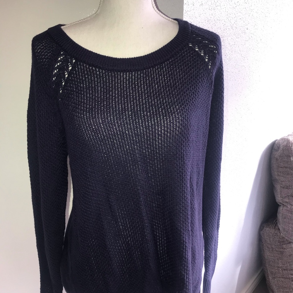 Navy Blue knit long sleeve sweater